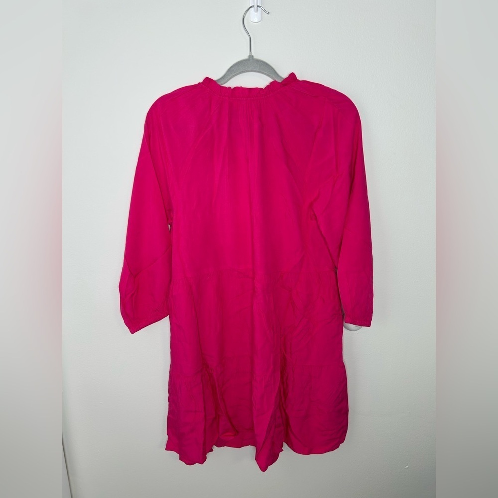 Pink Ruffle-Neck Tiered Mini Dress - Picture 6 of 6